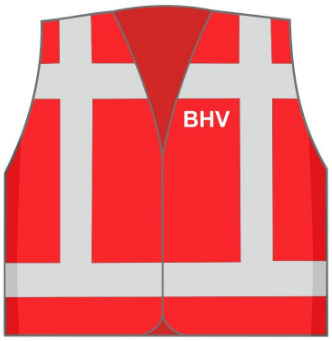 Veiligheidsvest met opdruk BHV Rood